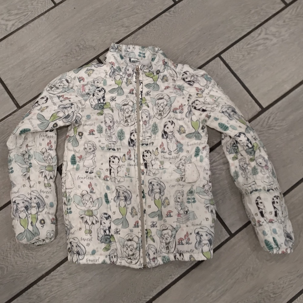 Disney Princess Mermaid‎ Fairy Tale Jacket Girls Size 7 8 Lightweight Zip Up